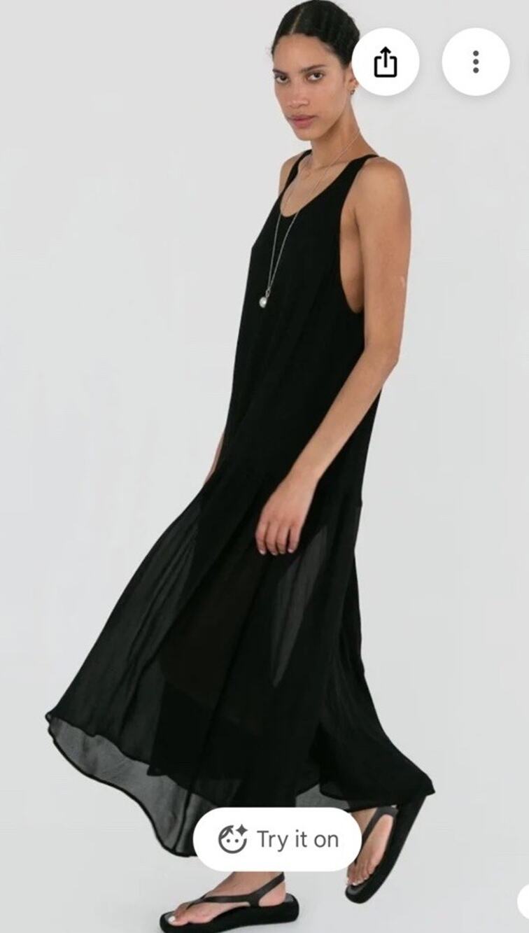 Trois NWT $250 Msrp Women’s Silky Sleeveless Connie Dress Size 0 Black P9